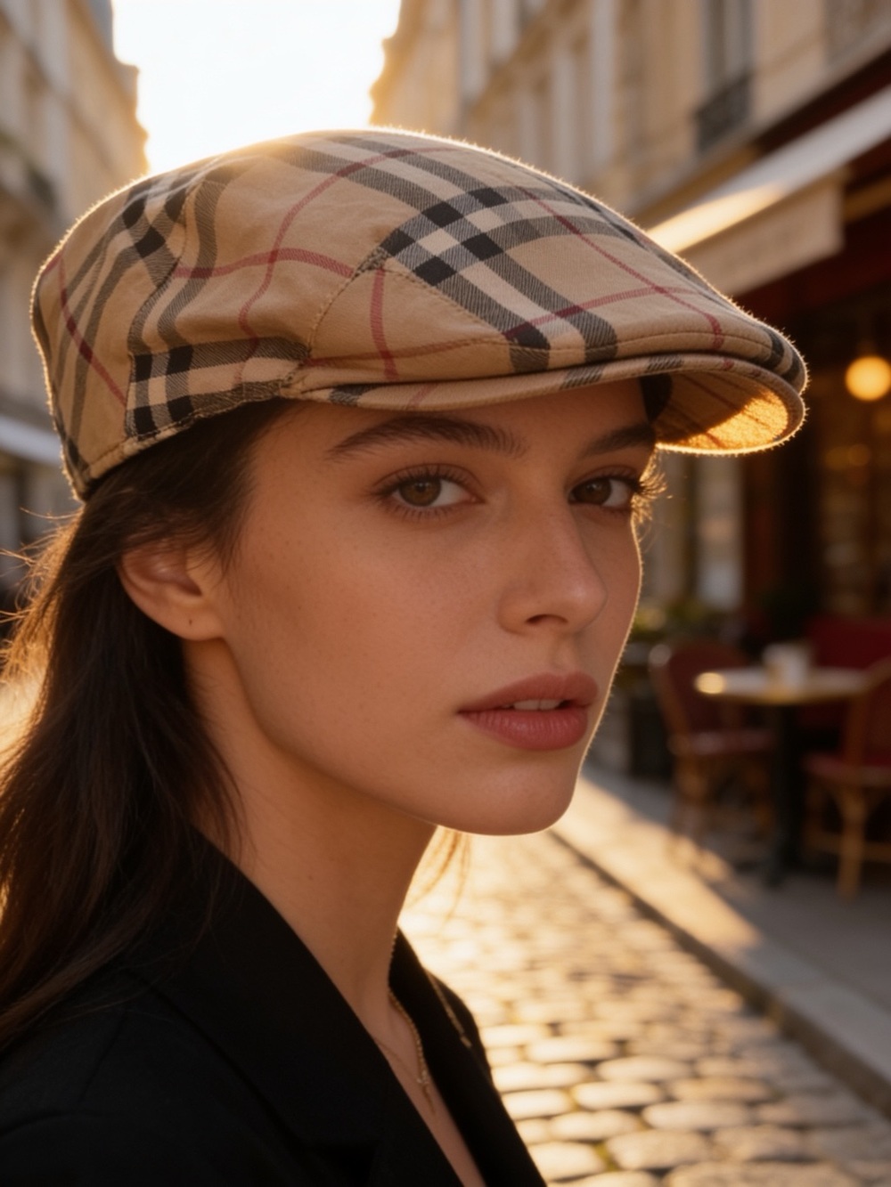 Burberry Vintage Nova Check Beret Flat Cap Hat - Size M Authentic 💯